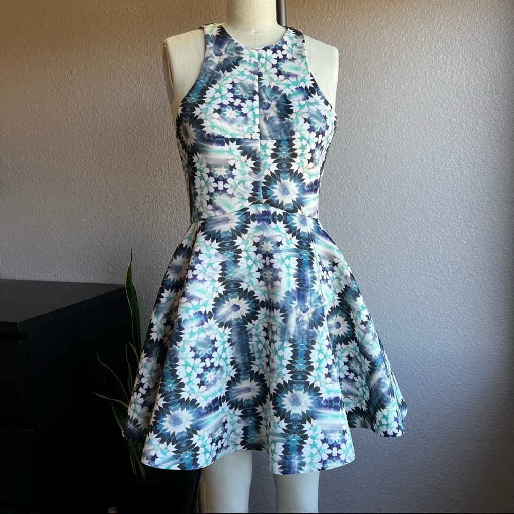 NWT Kaleidoscope Print Scuba Skater Dress